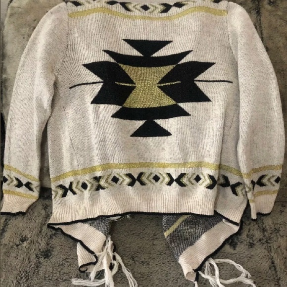 NEW AZTEC SWEATER WRAP Cardigan Jacket Open Front - Picture 2 of 8